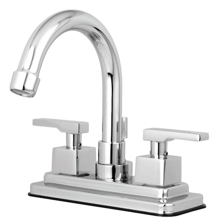 Kingston Brass KS8661QLL Executive 4" Centerset Bathroom Faucet W/ Brass Pop-Up, Chrm KS8661QLL